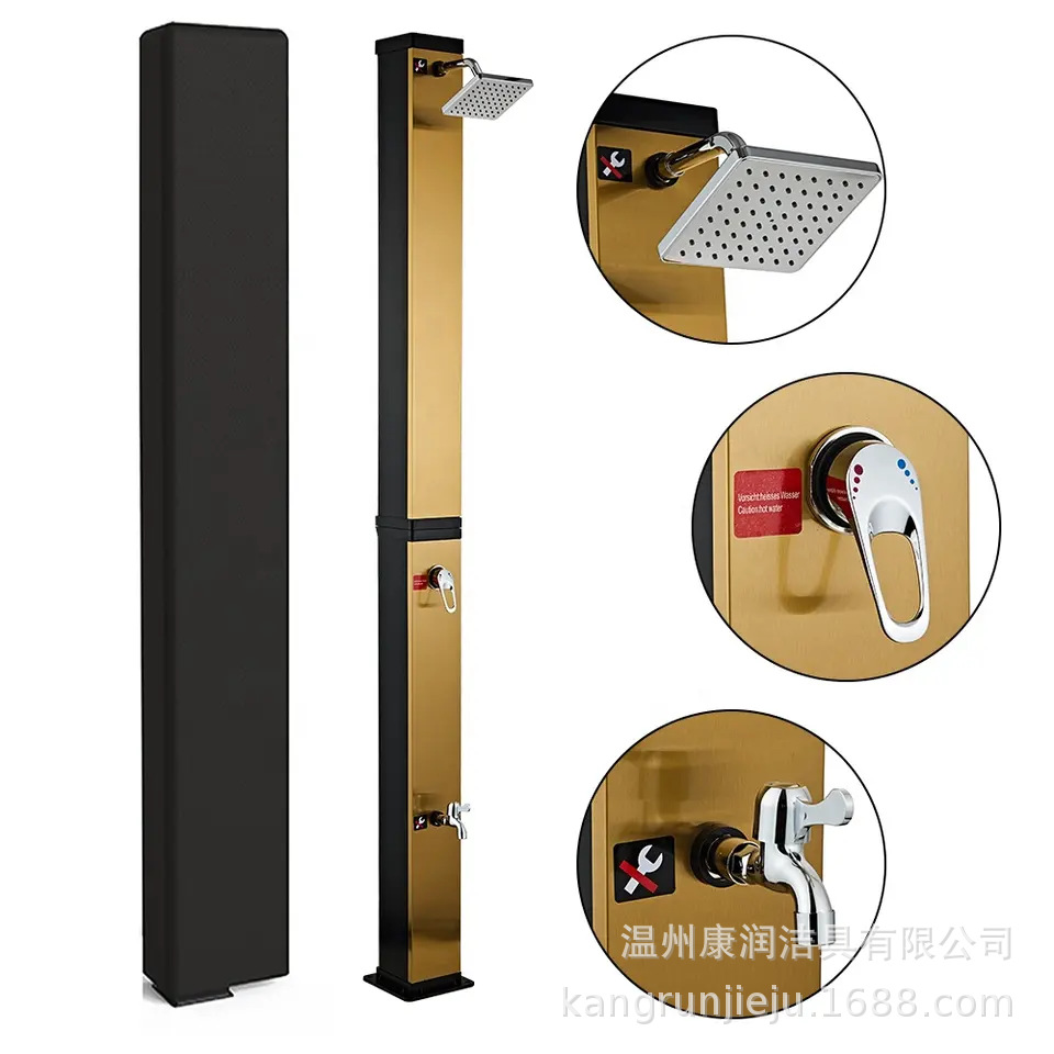 Kangrun Amazon ofrece 40L paneles de cepillado oro de gran capacidad de baño solar de plástico tanque de agua solar