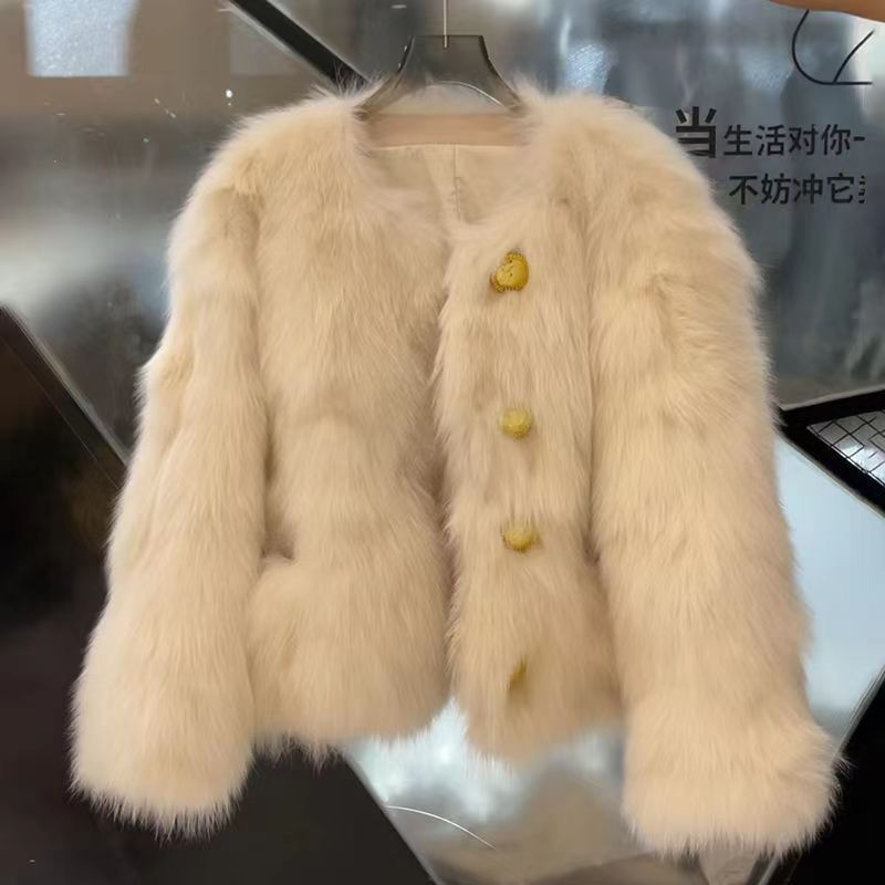 Fur Coat Women's Autumn and Winter New Short Thickened Imitation Fox Fur New Top Women