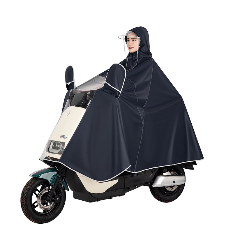 Impermeable coche eléctrico motocicleta poncho visual salpicadero espesado Oxford tela única doble equitación coche impermeable de la batería
