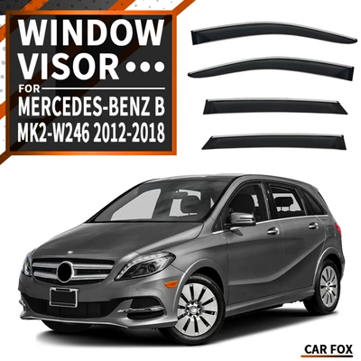 Rain shield — for Mercedes-Benz - standard-packaging-without-logo-mercedes-benz-b-class-mk2-w246-2012-2018-plexiglas-silver-bright-strip-window-rain-shield