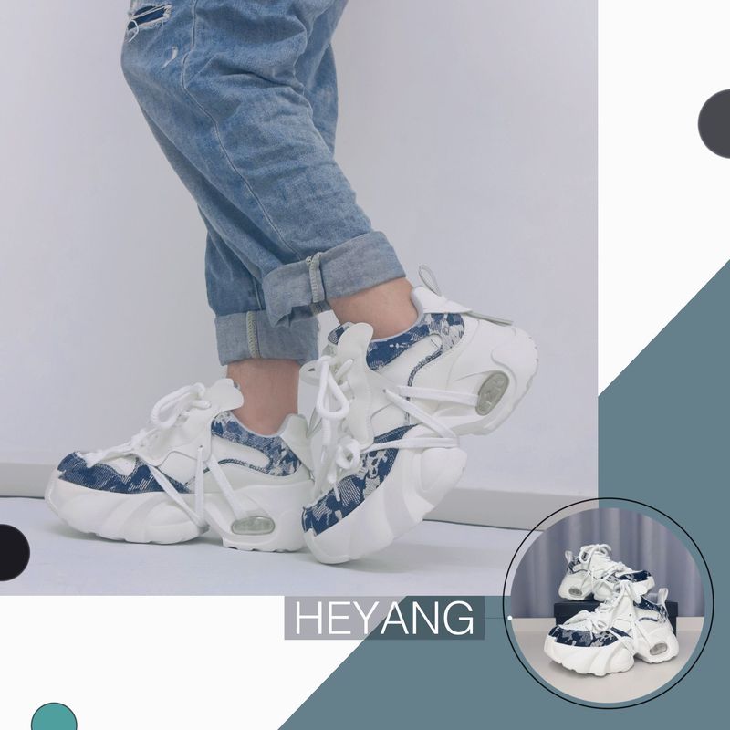 HEYANG秋冬新款欧洲站男休闲厚底运动增高时尚小众设计潮流老爹鞋|undefined