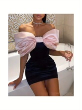 V 12766 Sexy Backs Bow Dress Set �Ըк�������װ