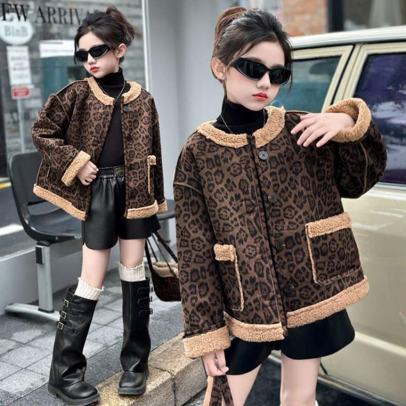 XINGLUOMENGBEI SAMENA 레오파드 무늬 양면 재킷 WT413