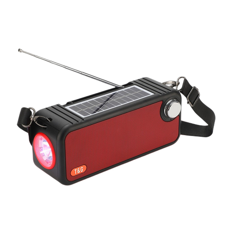 Transfronterizo TG637 altavoz Bluetooth portátil al aire libre doble tarjeta de linterna solar subwoofer