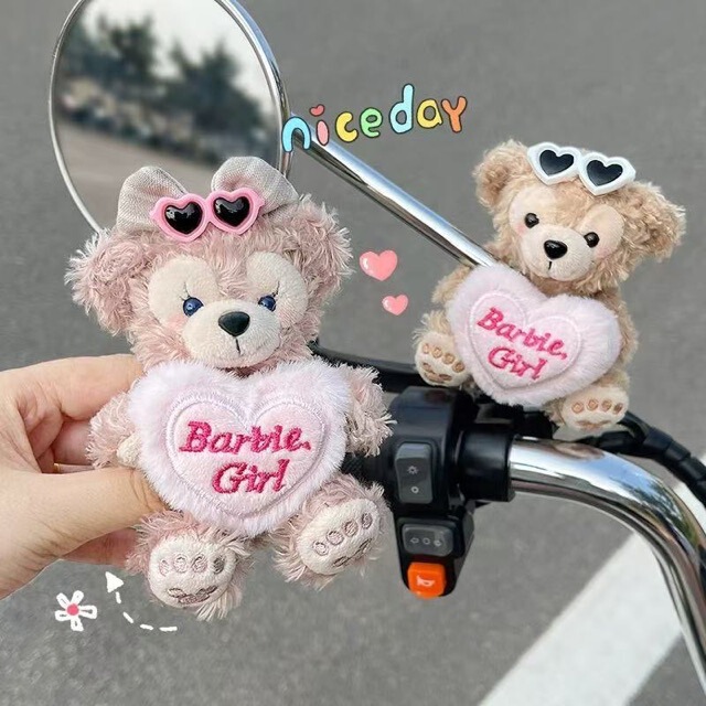 Cute Doll Electric Car Bicycle Decoration Accessories Cartoon Motorcycle Rearview Mirror Ornaments Doll Doll Pendant