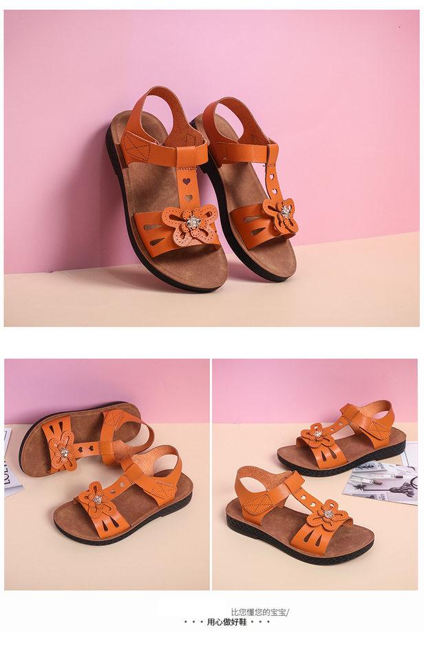 Dép sandal trẻ em đế mềm chống trơn trượt, thoáng khí đi biển và dạo phố — Màu cam, Màu vàng chi tiết 12