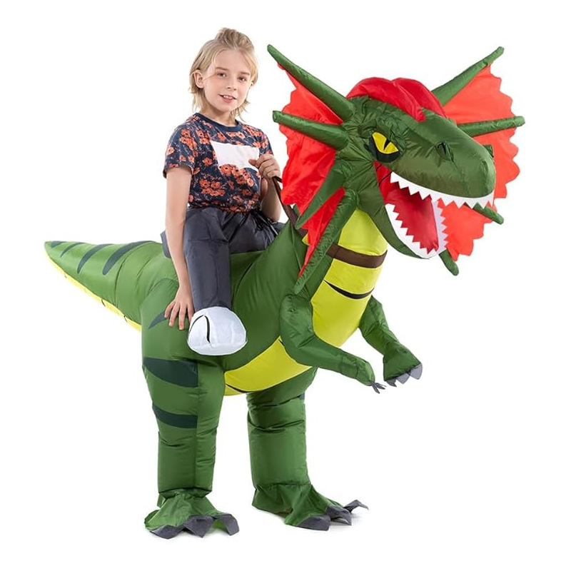 Amazon explosión impresa inflatable T-Rex disfraz Halloween multicolor T-Rex disfraz de fiesta disfraz de muñeca