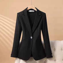 橘色外套2024秋冬欧美外贸中长款休闲小西服上衣长袖上衣