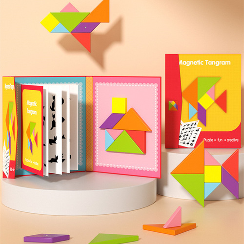 Magnetic Tangram Intellectual Puzzle First Grade Mathematics Teaching Aids for Primary School Students Special Children's Kindergarten Educational Toys