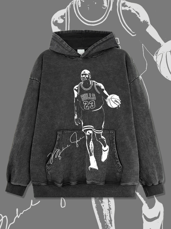 Cross-Border American Vintage Flying Trapeze Printed Batik Hooded Sweater Heavy Loose Pullover Hoodie