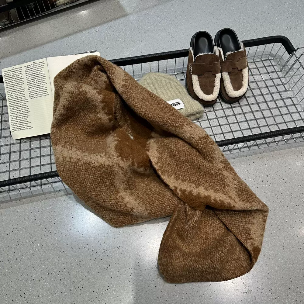 双面围巾女秋冬季新款保暖加厚羊毛披肩羊绒冬天爆款批发格纹防寒