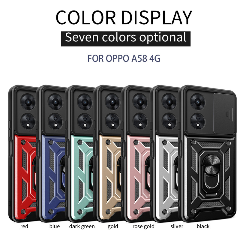 Cross-Border Applicable Oppoa78 Sliding Window Phone Case Reno14F Magnetic Stand Reno14Pro Protective Case