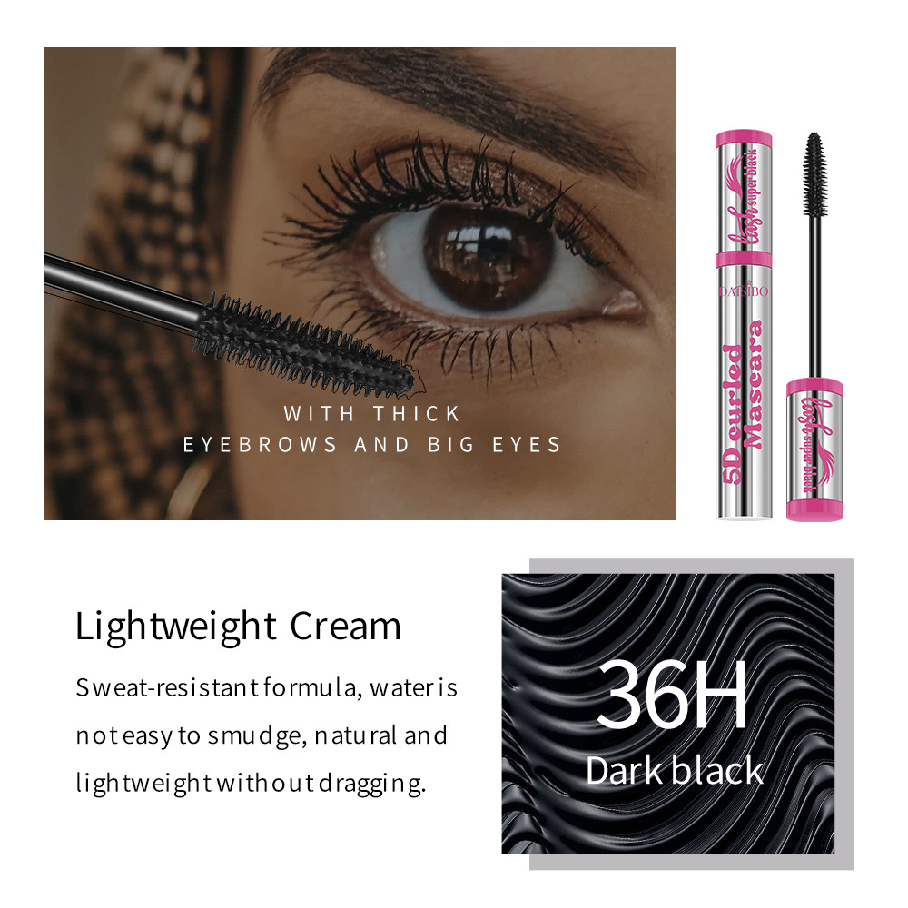 Cross-border DAISIBO three-color mascara is waterproof, sweat-proof, does not smudge, naturally curls, thickens and lengthens undefined