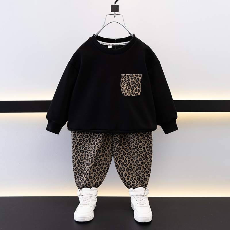 7723 trajes de primavera y otoño para niños 2025 nuevo suéter de moda para niños de dos piezas ropa de primavera para bebés de moda