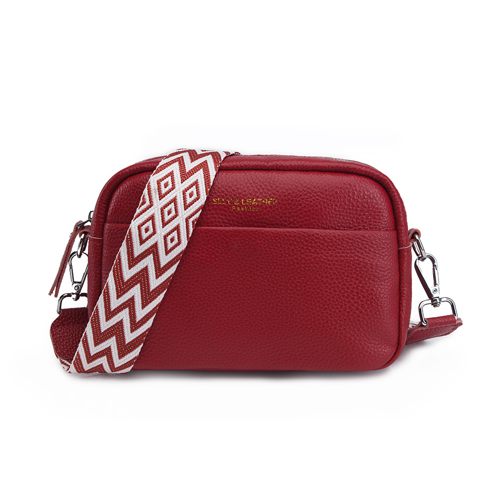 Bolsos de cuero para mujer Bolsos de mensajero de un solo hombro transfronterizos al por mayor 2024 nuevo bolso cuadrado de piel de vaca de primera capa simple de viaje de moda