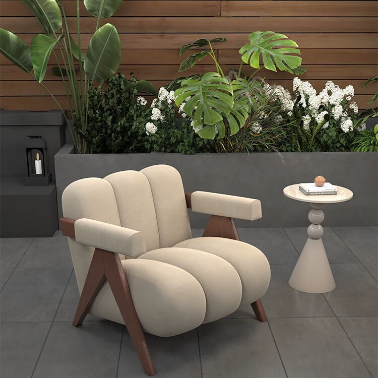 Легкий роскошный балкон ленивый стул для отдыха сливочный дизайнер гостевой стиль односпальный диван гостиная спальня диван