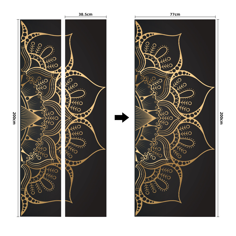 Pegatinas para puertas 3D respetuosas con el medio ambiente, autoadhesivos, fabricantes de origen al por mayor, patrones populares transfronterizos de alta definición, adhesivos para puertas impermeables, a prueba de aceite y antiincrustantes