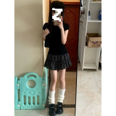 碎花复古甜美半身裙蛋糕2025夏季高腰小个子显瘦黑色蓬蓬短裙厂家