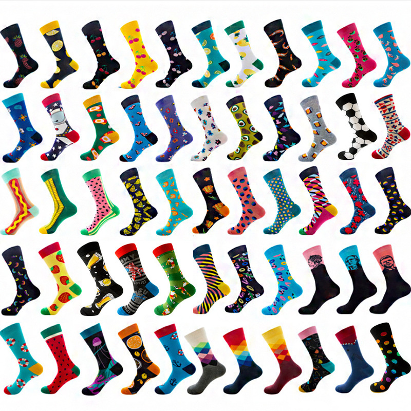 Amazon Cross-Border Supply Trendy Brand Same Style Wish Trendy Socks Happy Large Size Men's Socks Fruit Women's Socks Mid-Tube Socks