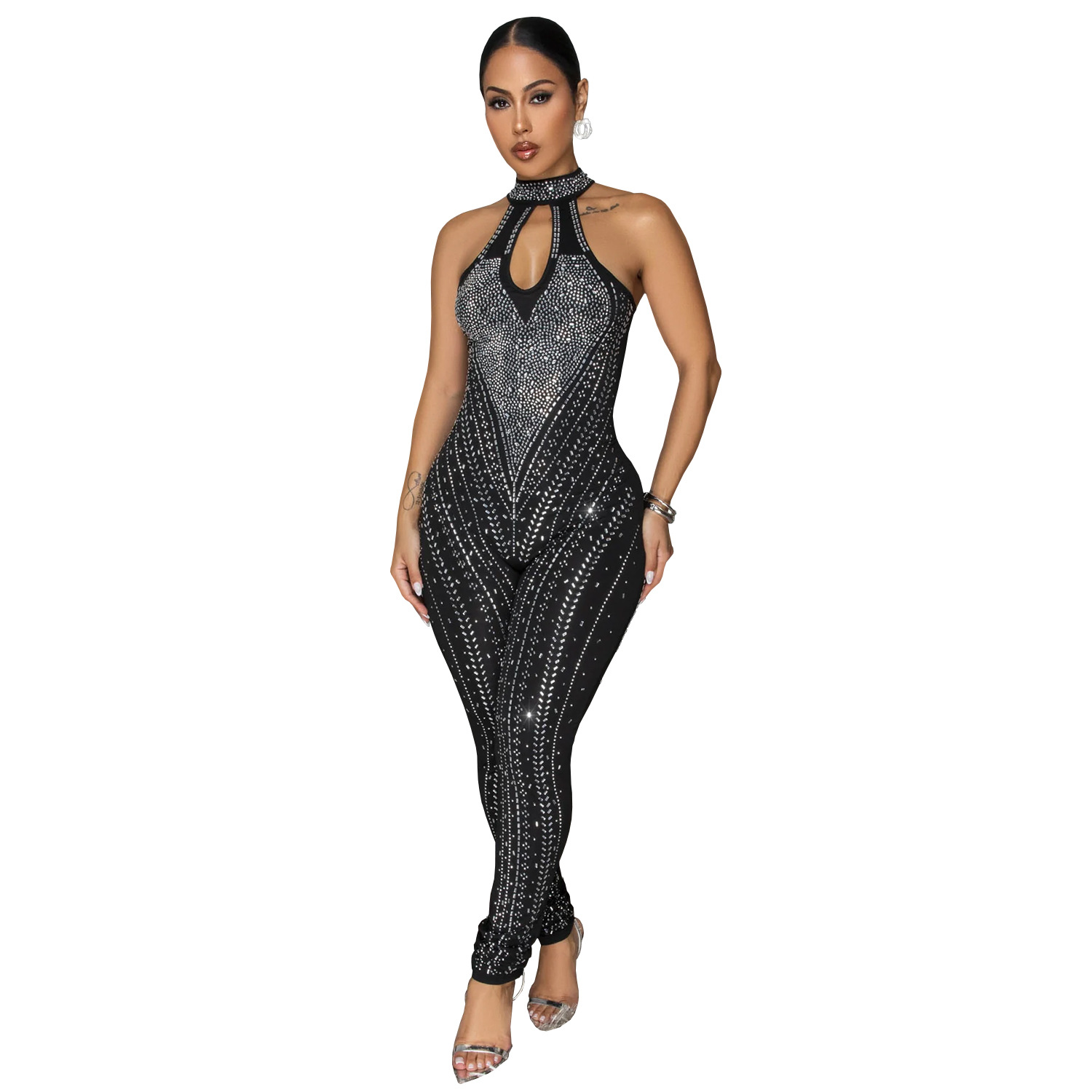 C7542 Aliexpress transfronterizo Amazon Europa y América de moda femenina elegante color sólido de diamante caliente de alta calidad jumping