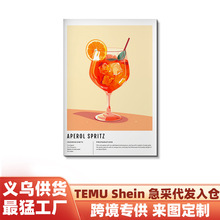 北欧卡通帆布画海报跨境热销果汁餐厅装饰画玄关过道高清喷绘画芯
