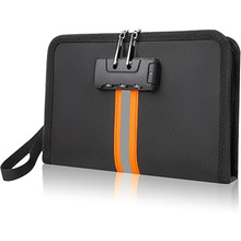 钱袋带锁拉链的安全防火防水钱袋现金手机钥匙信用卡商务私密
