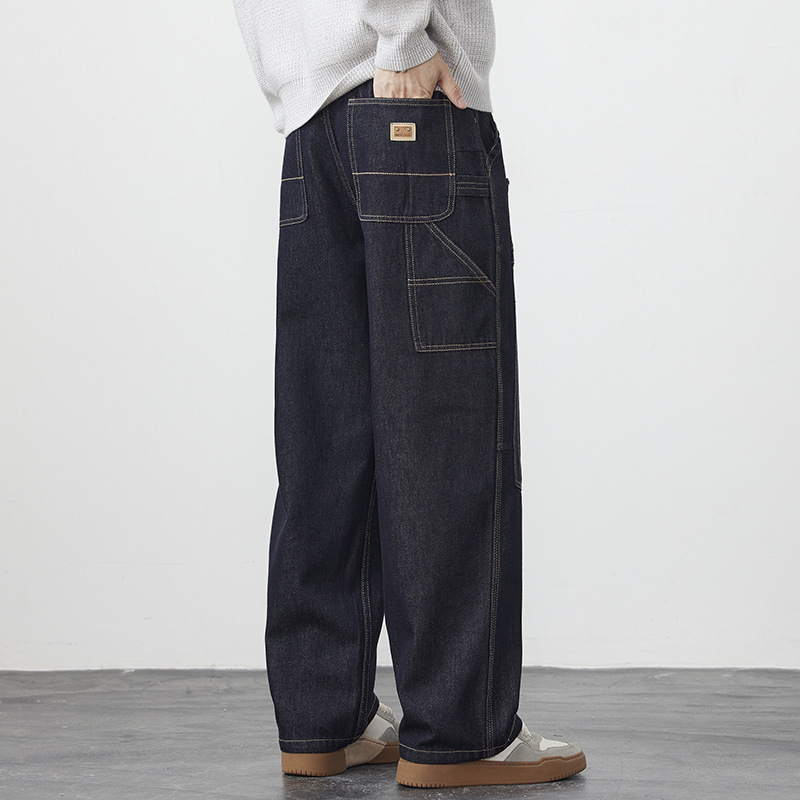 Jeans Rectos para Hombre de Algodón y Lyocell, Corte Relajado para Uso Diario