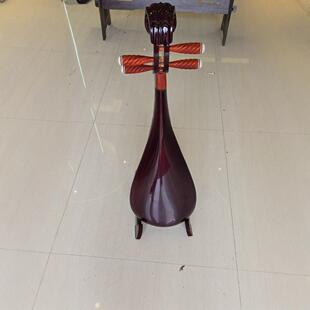 Red Rosewood Solid Wood Pipa Musical Instrument for Beginners, Kidsren's Practice Piano Playing and Pulling Ethnic Musical Instrument for Adults to Play