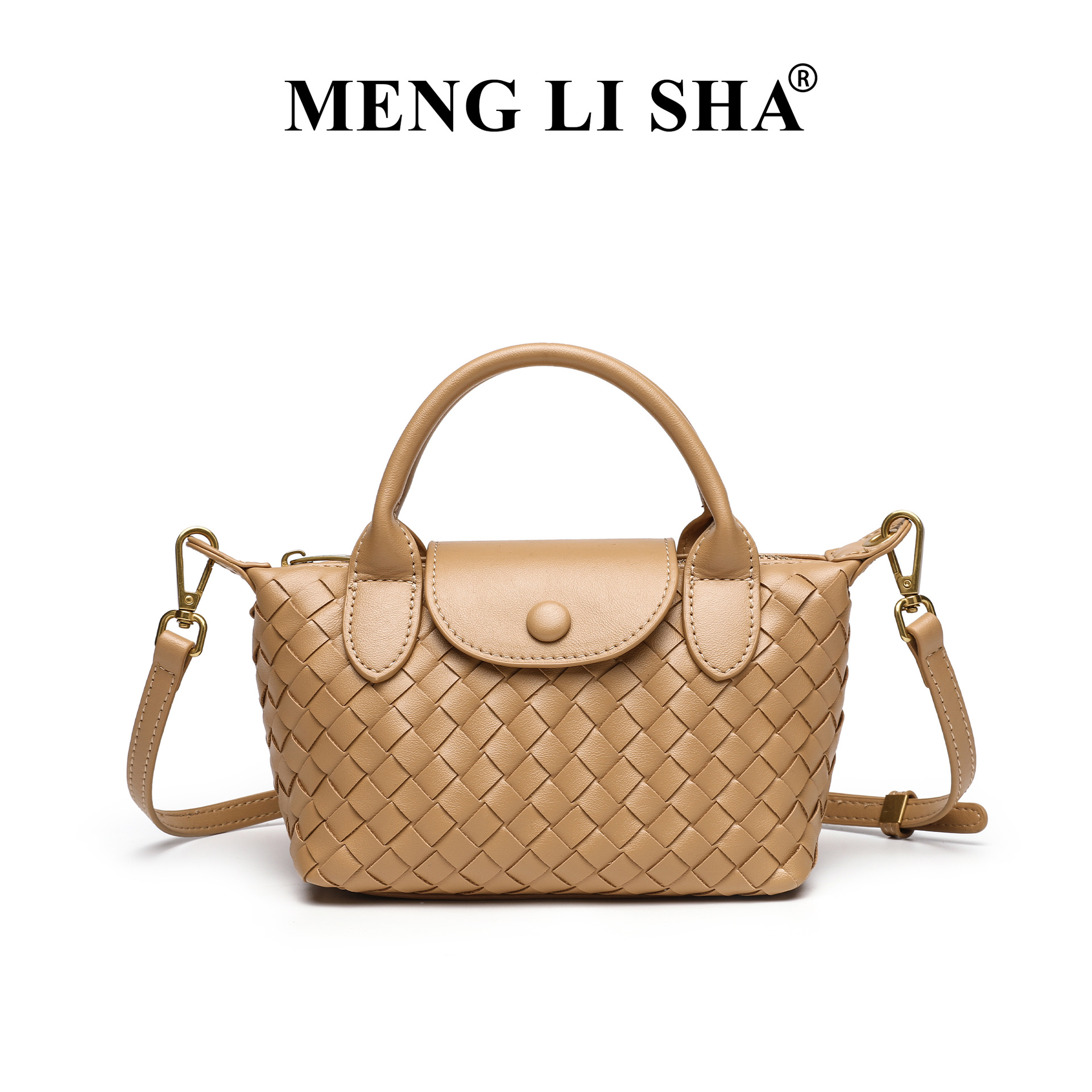 2026 New Model Handmade Woven Women's Bag Trendy Fashion Single Shoulder Crossbody Longchamp Dumpling Bag Versatile Handbag Small Square Bag