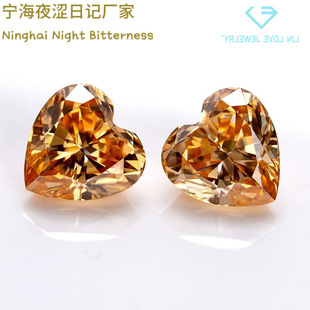 Wholesale Factory Wholesale Round Heart-Shaped Pear-Shaped Champagne Mosan Diamond Bare Stone Deep Medium Moissanite Large Carat Carbon Silicon