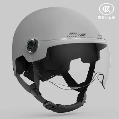 suitable for electric motorcycles, all-season riding | Motosiklet kaskı (dəbilqə) - 3c-certified-gray-high-definition-lenses-abs-material-short-lenses-new-national-standard-certified
