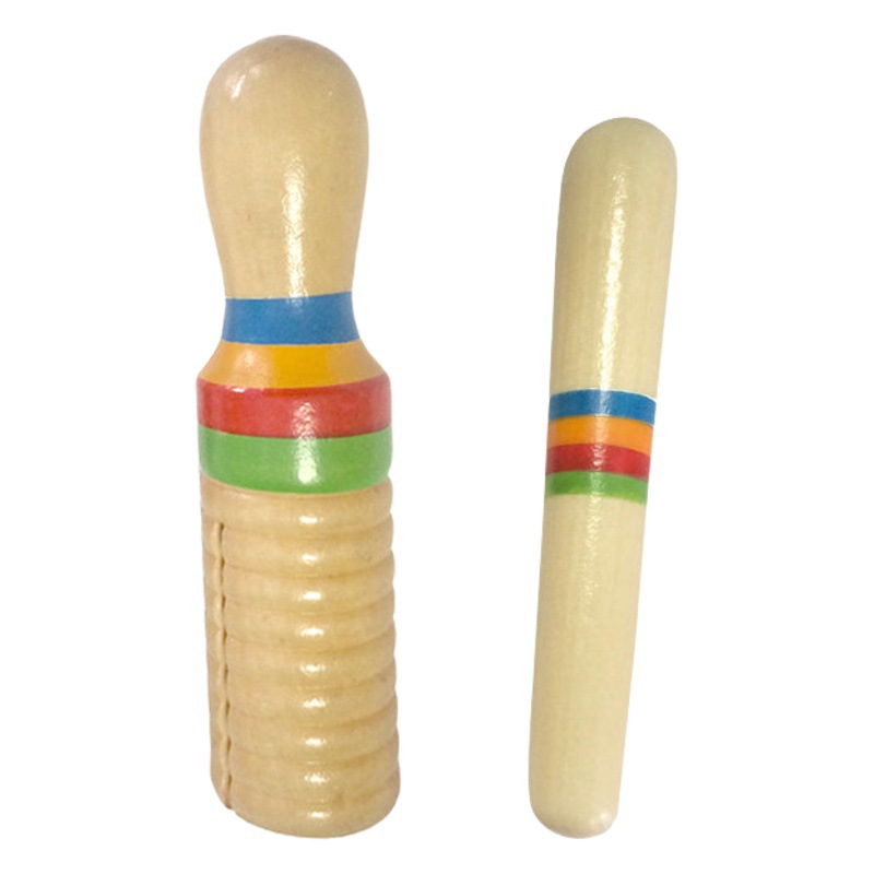 Hilo de madera pequeño solo sonido instrumento musical los niños tubo sonido Rana tubo sonido música juguete instrumento de percusión educación temprana