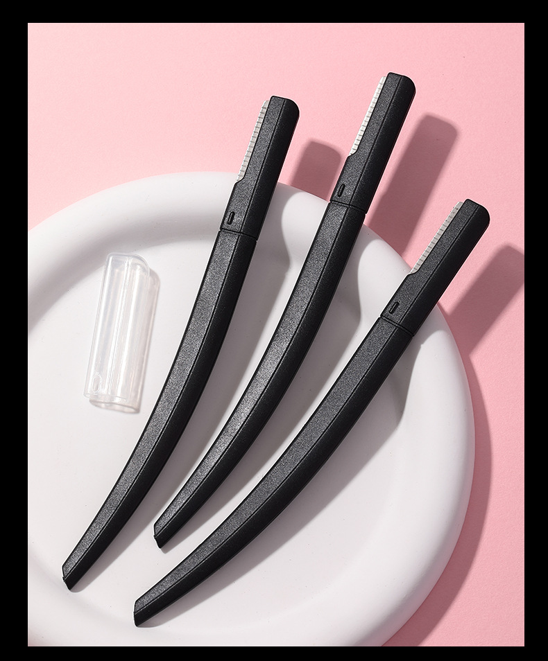 LMLTOP Cross-border stainless steel Eyebrow Shaving knife, three-piece set with protective net, beginner's eyebrow shaving knife SY359 undefined