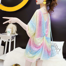 烫金好质量短袖t恤女2024年新款夏季露背设计感上衣ins潮韩国外贸