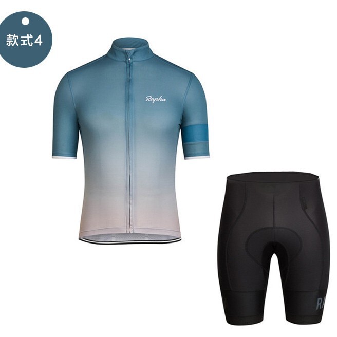 Rapha Summer Short-Sleeved Cycling Jersey Men's Suit Mountain Bike Road Cycling Team Uniform Breathable Sweat-Absorbent Cycling Jersey