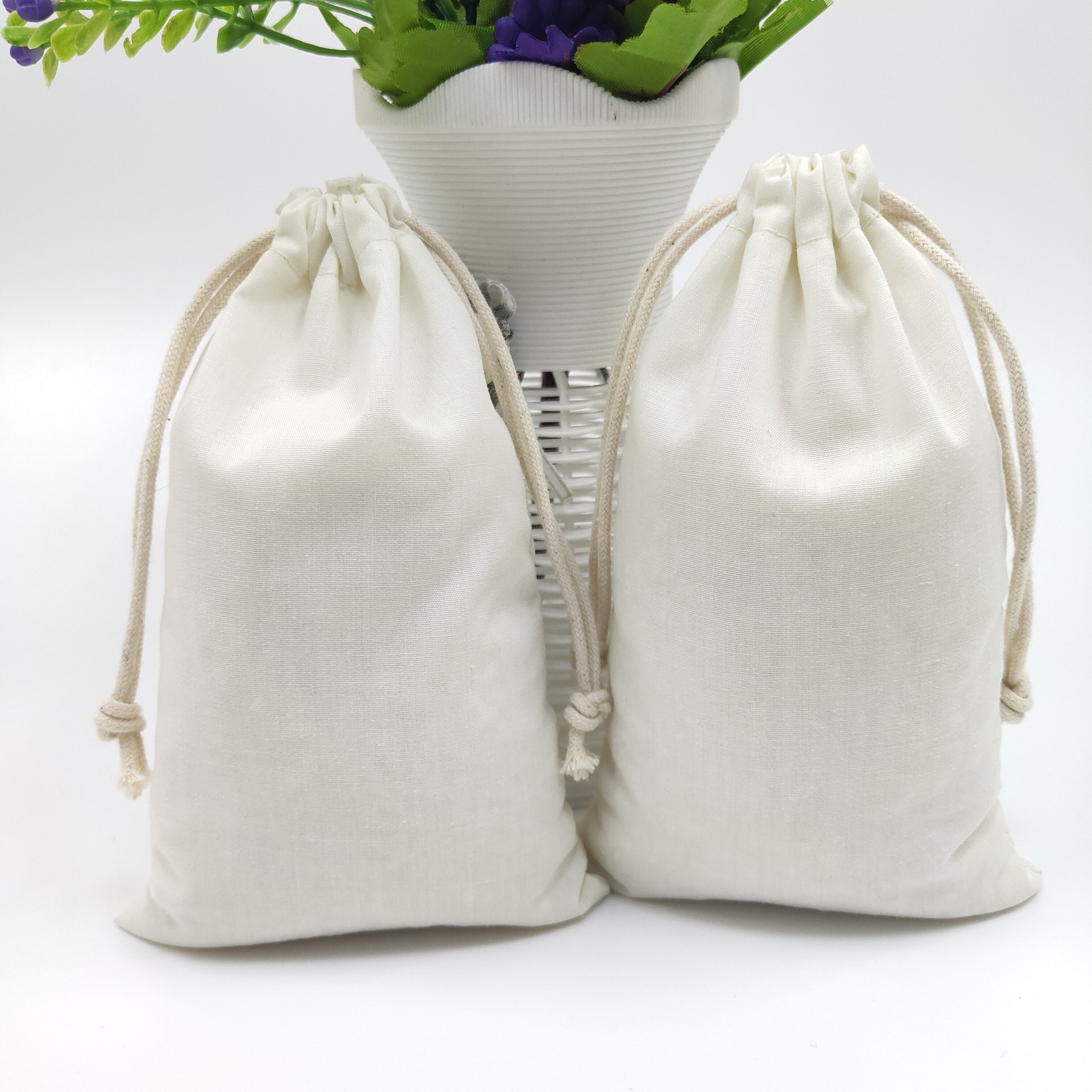 大量供应 纯棉布袋帆布印花收纳袋抽绳束口包装布袋 可印LOGO