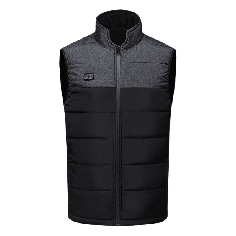 Chaleco calefactor de color insertado 9 zonas calefacción inteligente USB más terciopelo cálido para hombres y mujeres chaleco calefactor de negocios del mismo estilo