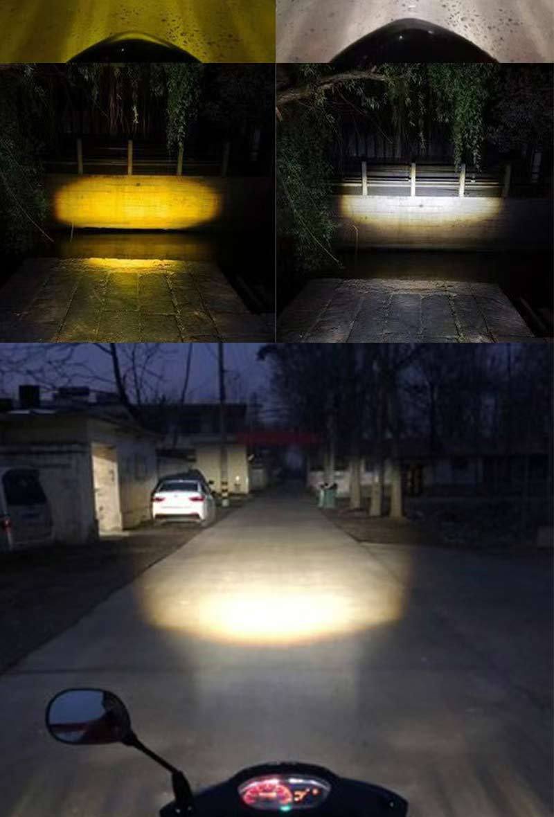 Car and Motorcycle Headlights H4H6 Ba20D Dual-Color High-Power High-Brightness Headlight Lens Spotlight