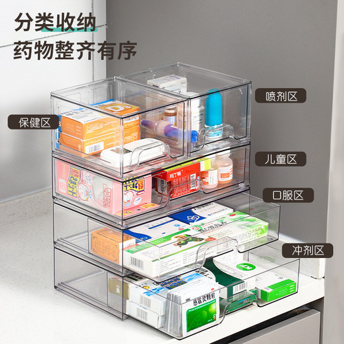 Bestselling medicine box with drawer-style pull-out multi-layer medical drug medical first aid desktop storage box drawer-style daily