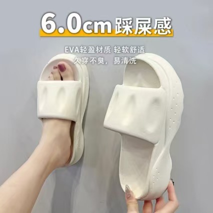 6.0 슬립 온 느낌 에바 여성을위한 두꺼운 밑창 높이 증가 샌들과 슬리퍼 착용 여름 가정 실내 해변 패션
