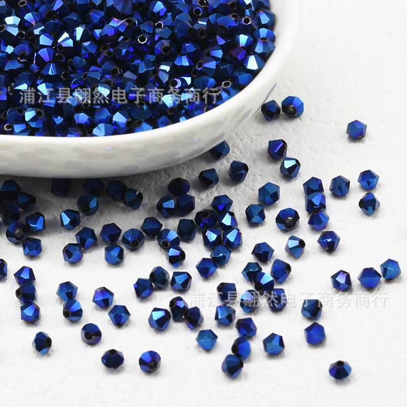 Mạ xanh lam / Hạt kim cương boutique 3mm (100 chiếc/gói)