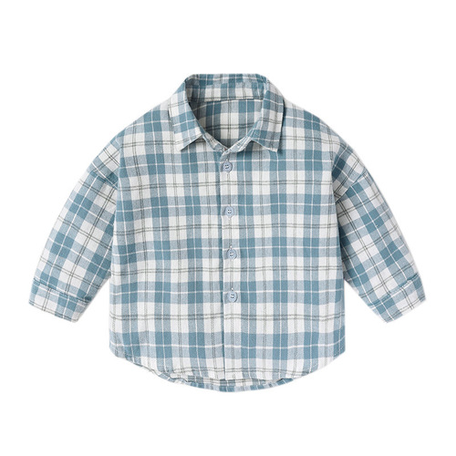 Baby Shirt for Boys - Spring and Autumn Infant Check Collar Shirt - Children's Stylish Long-Sleeve Cotton Autumn Outfit - New Trendy