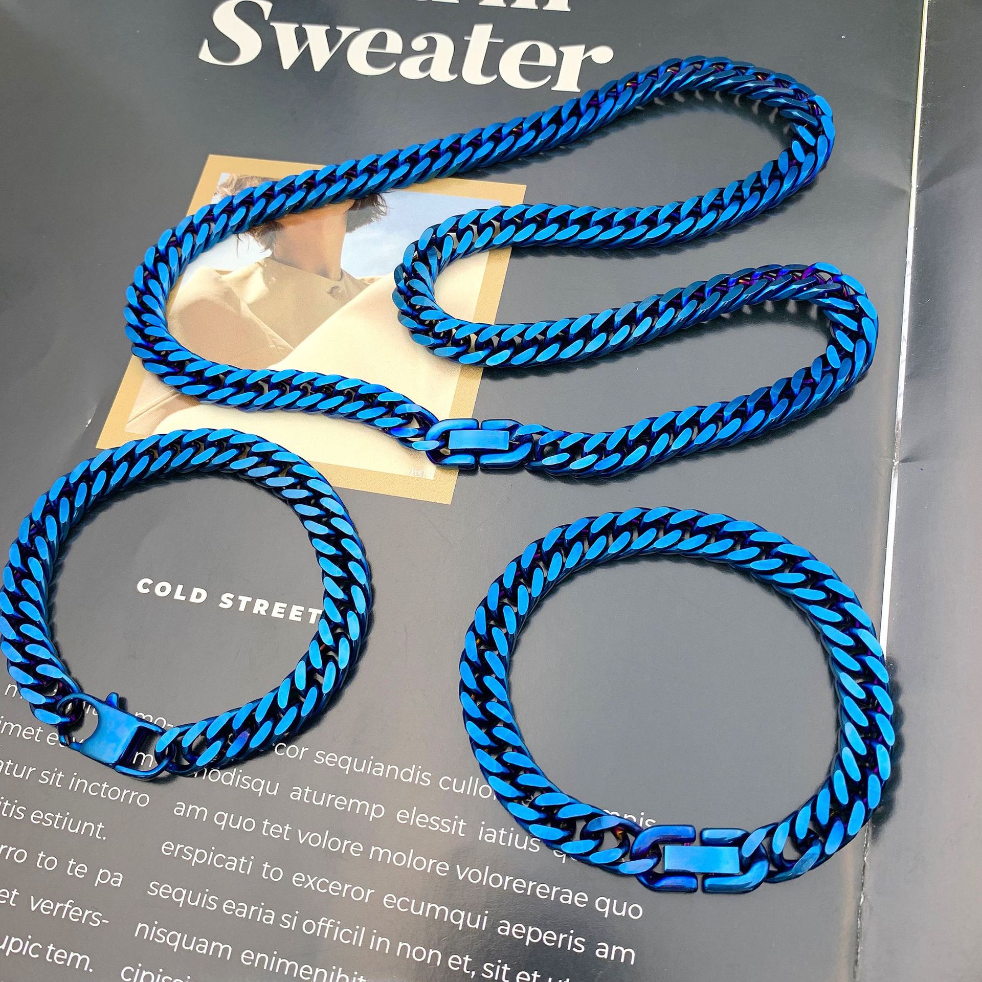 40g Weight Bracelets Classification Titanium Steel Chain Material Cuban Link Chain Curb Chain Chain Type 1 Piece Quantity Daily Occasion Titanium Steel Material Geometric Pattern All Seasons Season Men's Gender Hip-Hop Style Hip-Hop Geometric Titanium Steel Men's Bracelets Men's Chain Bracelets 11