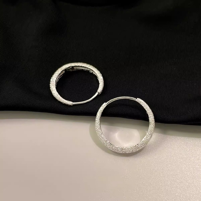 Pendientes Mescal de plata de ley s925 de la serie Galaxy con forma de círculo y arena brillante para mujer, pendientes vintage brillantes y joyería de aros para las orejas.