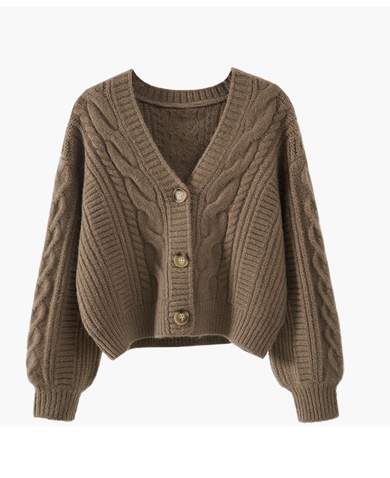 Button Design Casual Style Wholesale Women's Casual Solid Color Long Sleeve Button Sweaters & Cardigans