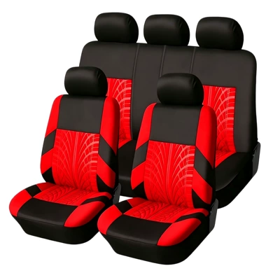 Seat cushion, seat cover | Amazon - red-9-piece-set-five-seats