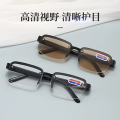 新款無框高清水晶老花眼鏡 防藍光抗疲勞老花鏡 跑江湖地攤批發