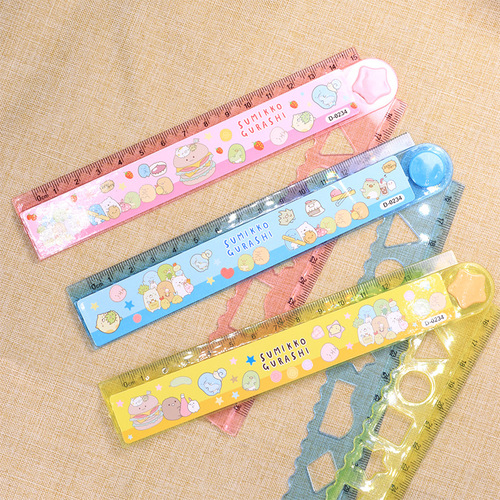 Cartoon stationery corner creatures 30CM wave ruler student measuring ruler scale ruler children's learning prize