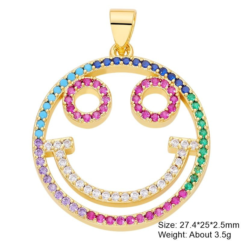 3g Weight Pendant Jewelry Making Type Zircon Inlay Material DIY Jewelry Accessories Classification 1 Piece Quantity Copper Material Devil's Eye, Moon, Heart Shape Pattern Plating Design Vintage Style, Classic Style Style 1 Piece Copper Zircon Devil's Eye Moon Heart Shape Pendant 15