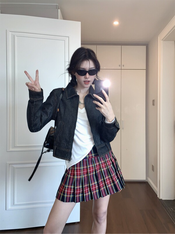 上衣外套短款秋冬季2025新款小个子外穿长袖辣妹牛仔夹克女上衣潮|undefined
